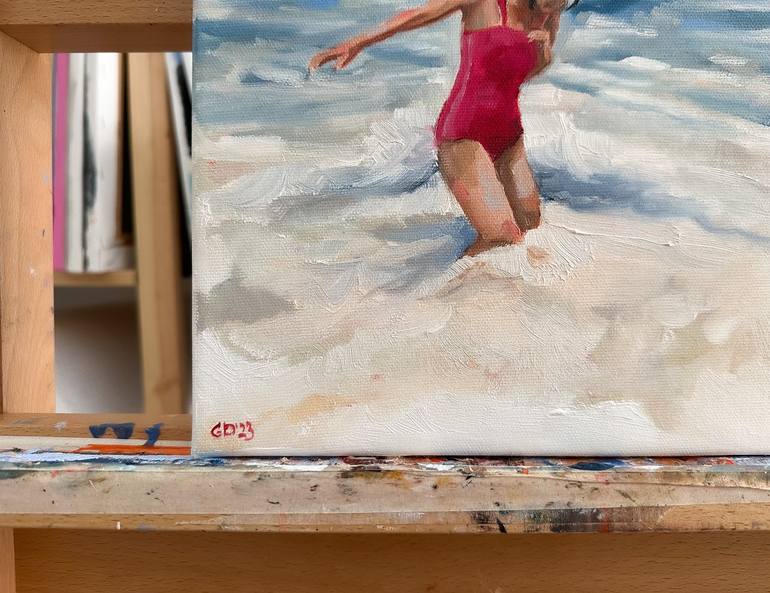 Original Pop Art Beach Painting by Daria Gerasimova