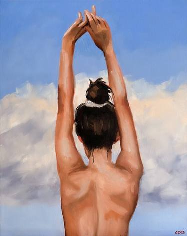 Sunbathing - Female Figure Back Cloud Blue Sky thumb