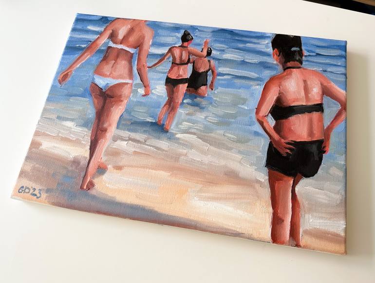 Original Pop Art Beach Painting by Daria Gerasimova