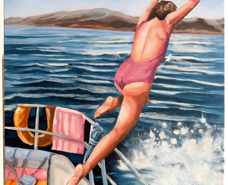 Original Yacht Painting by Daria Gerasimova
