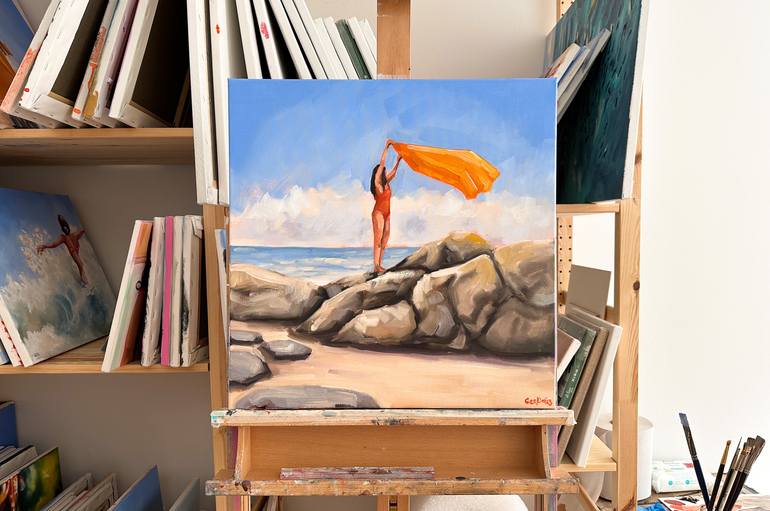 Original Contemporary Beach Painting by Daria Gerasimova