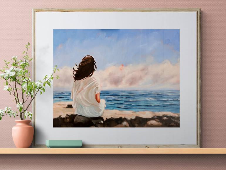 Original Figurative Seascape Painting by Daria Gerasimova