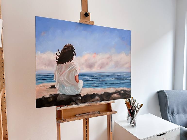 Original Figurative Seascape Painting by Daria Gerasimova