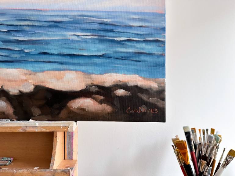 Original Figurative Seascape Painting by Daria Gerasimova