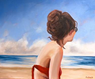 Print of Realism Beach Paintings by Daria Gerasimova