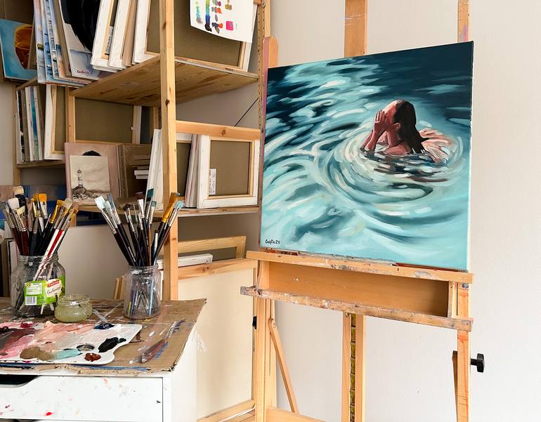 Original Figurative Water Painting by Daria Gerasimova