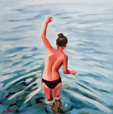 Swimming - Swimmer Woman in Ocean thumb