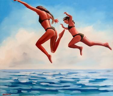 Swimmers - Women Dive in Sea Water Summer Vibes thumb