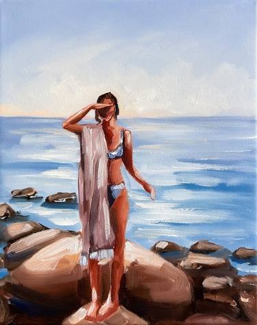 Print of Figurative Beach Paintings by Daria Gerasimova