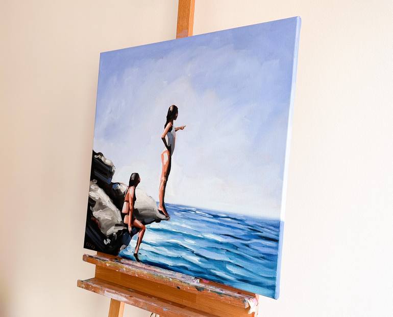 Original Figurative Seascape Painting by Daria Gerasimova