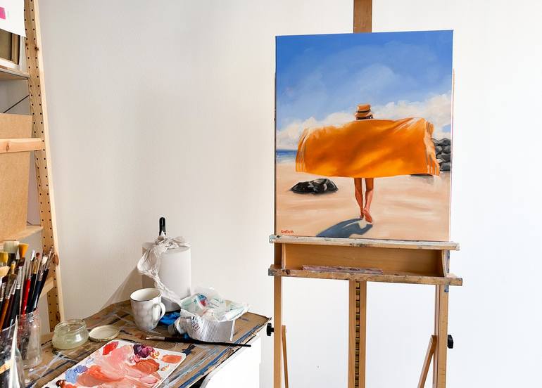 Original Pop Art Beach Painting by Daria Gerasimova