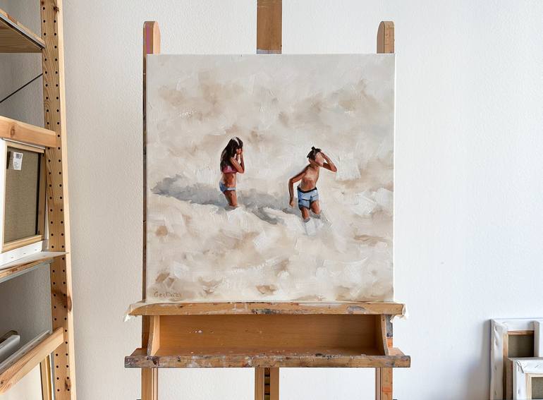 Original Figurative Beach Painting by Daria Gerasimova