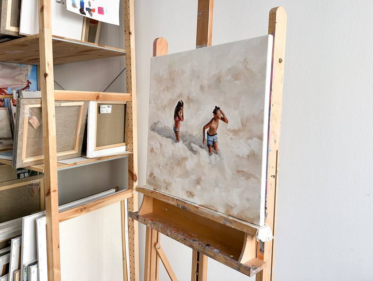 Original Figurative Beach Painting by Daria Gerasimova