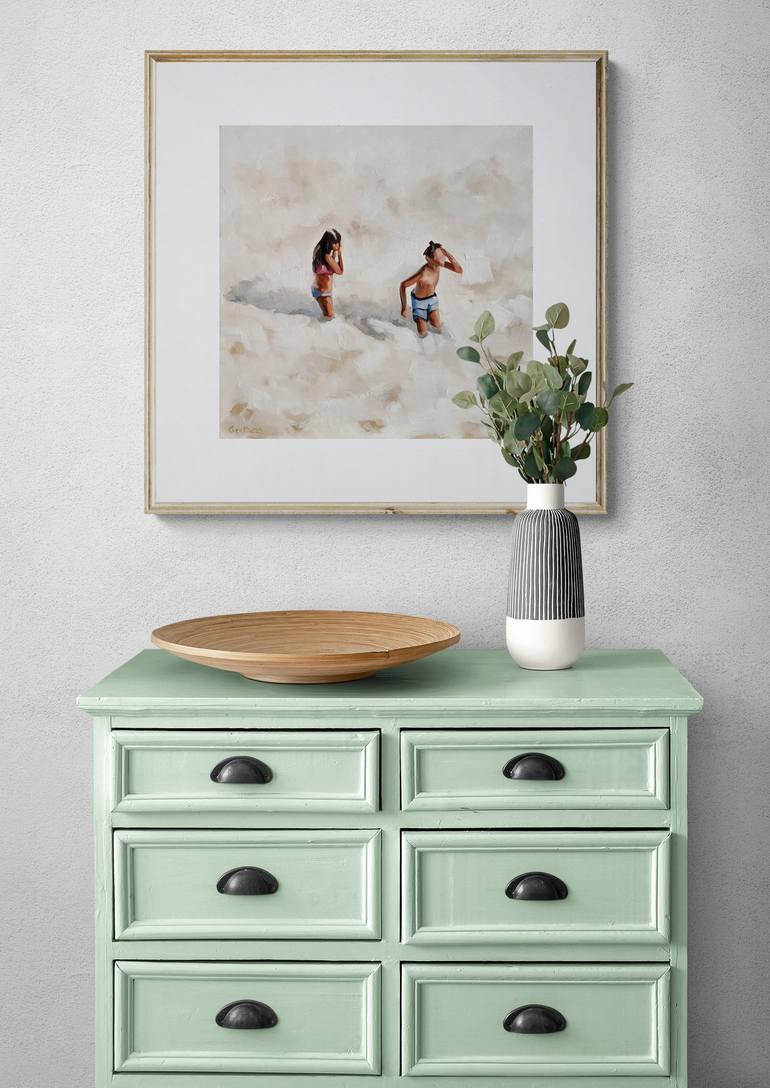 Original Figurative Beach Painting by Daria Gerasimova