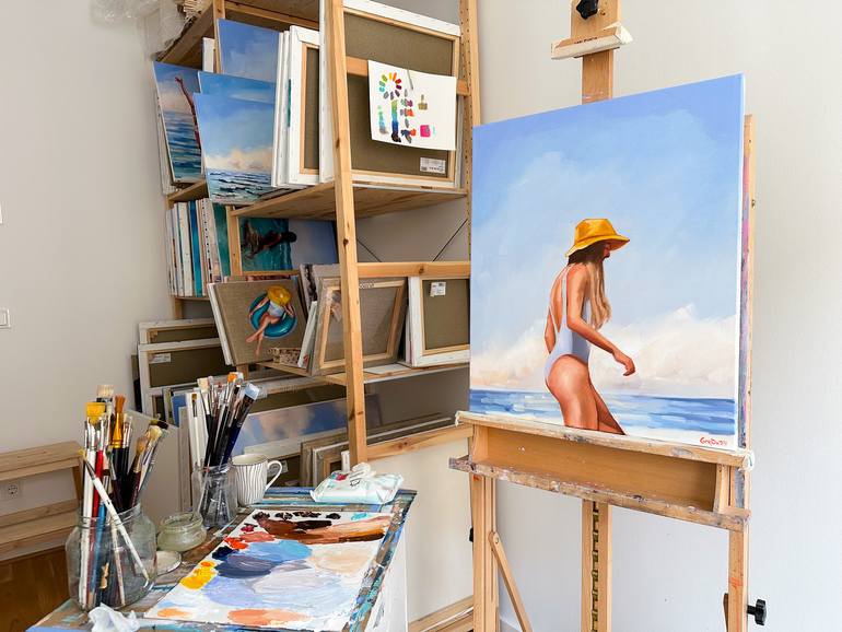 Original Contemporary Beach Painting by Daria Gerasimova
