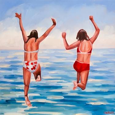 Original Figurative Beach Painting by Daria Gerasimova