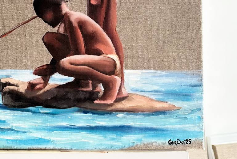 Original Figurative Children Painting by Daria Gerasimova