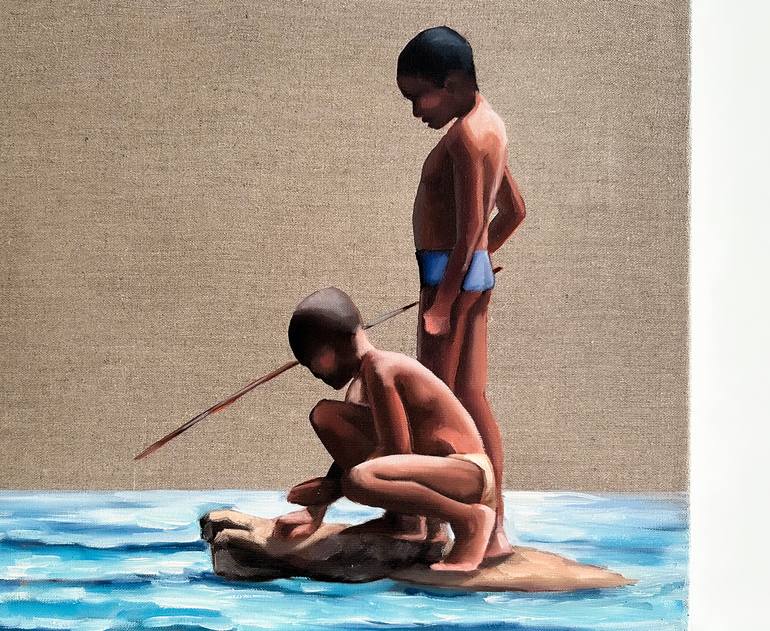 Original Figurative Children Painting by Daria Gerasimova