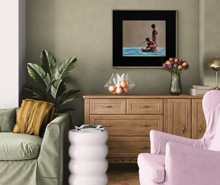 Original Figurative Children Painting by Daria Gerasimova