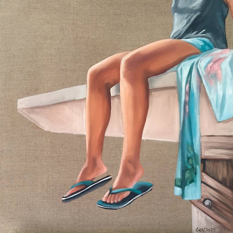 Original Figurative Beach Paintings by Daria Gerasimova