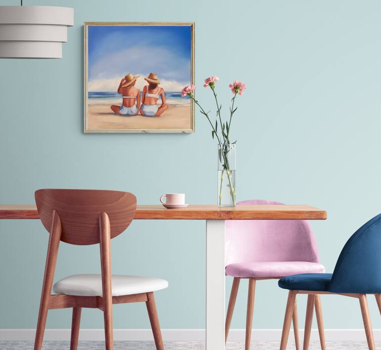 Original Figurative Beach Painting by Daria Gerasimova