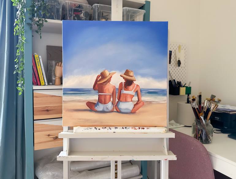 Original Figurative Beach Painting by Daria Gerasimova