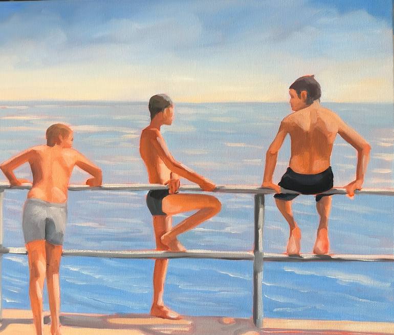Original Figurative Seascape Painting by Daria Gerasimova