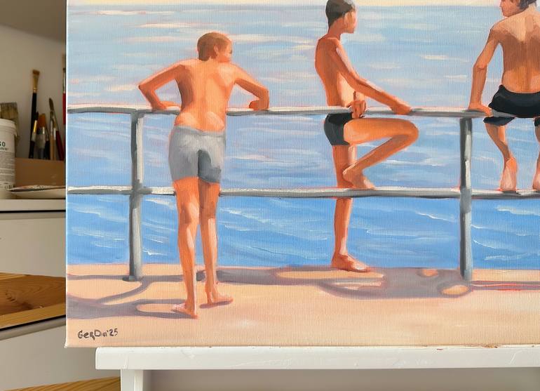 Original Figurative Seascape Painting by Daria Gerasimova