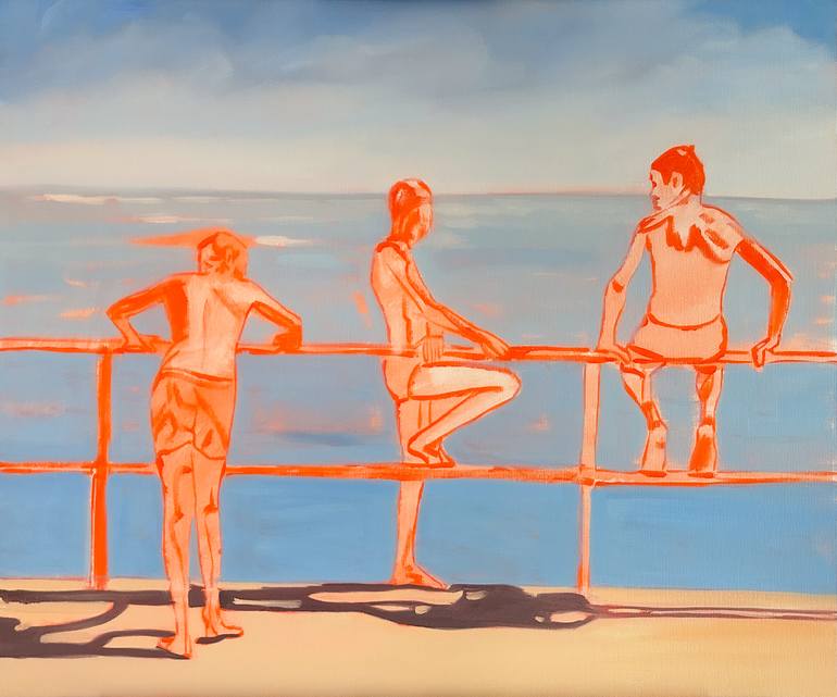 Original Figurative Seascape Painting by Daria Gerasimova