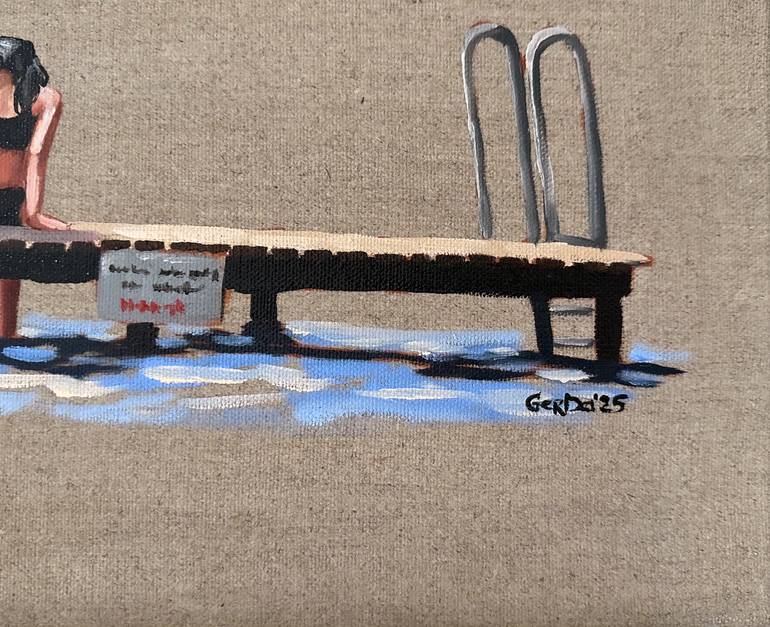Original Minimalism Beach Painting by Daria Gerasimova