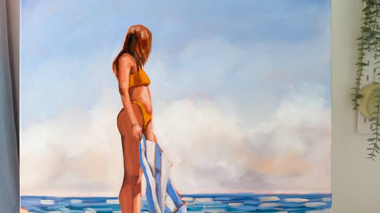 Original Figurative Beach Painting by Daria Gerasimova