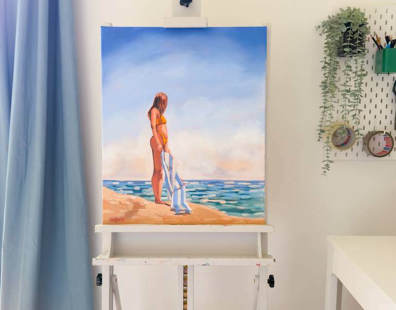 Original Figurative Beach Painting by Daria Gerasimova