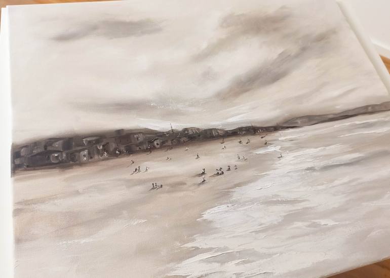 Original Abstract Beach Painting by Daria Gerasimova