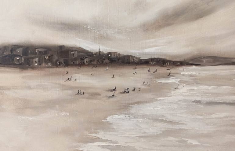 Original Abstract Beach Painting by Daria Gerasimova