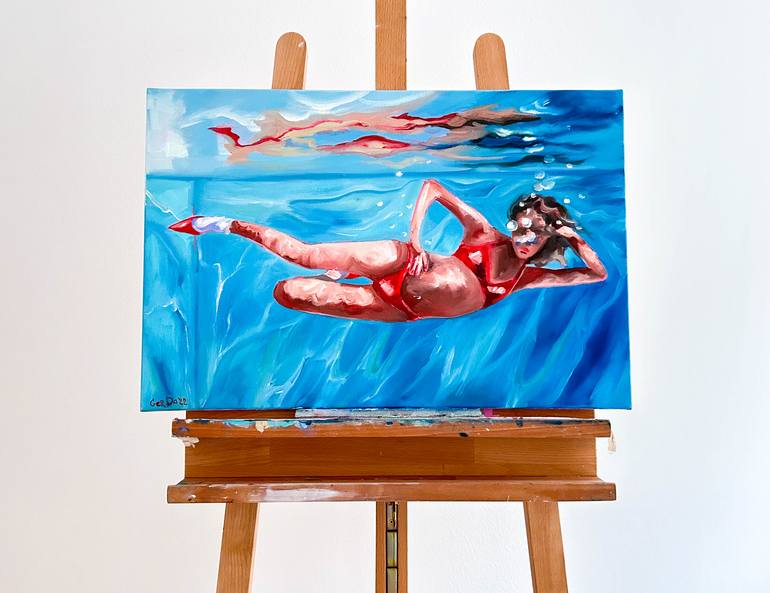 Original Contemporary Water Painting by Daria Gerasimova