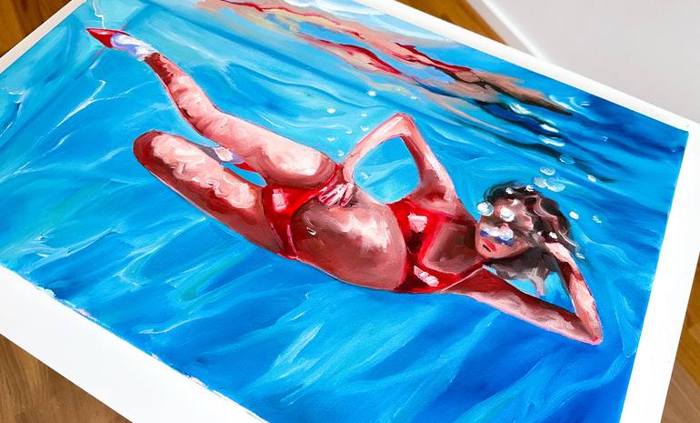 Original Contemporary Water Painting by Daria Gerasimova