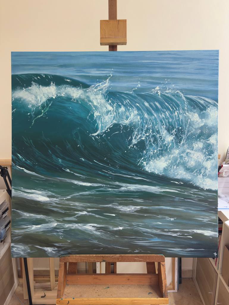 Original Photorealism Seascape Painting by Alena Panchishin