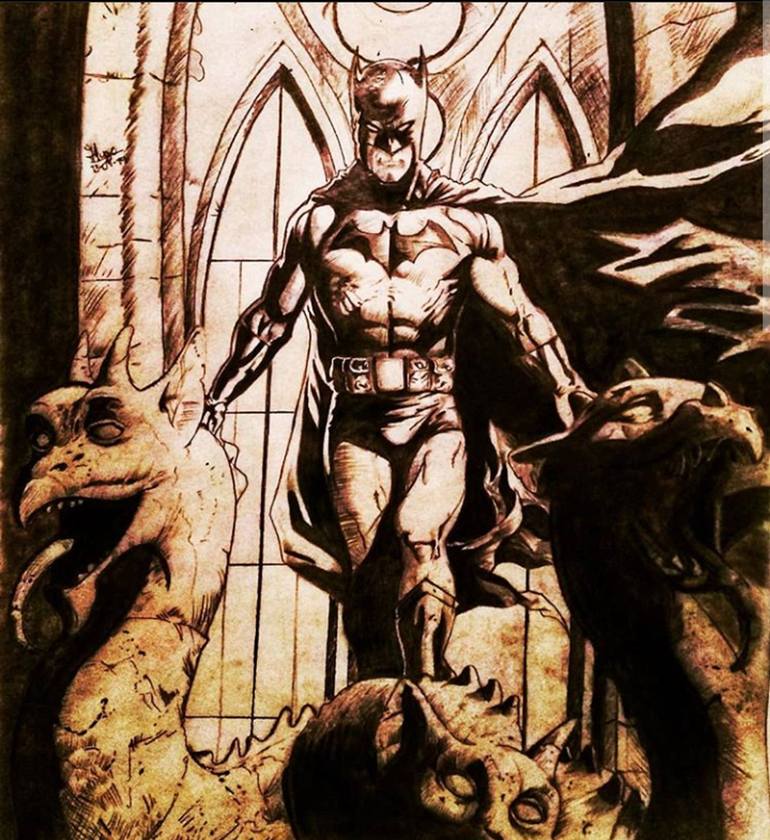 Batman In Comic Style Drawing By Hugo Espino Saatchi Art