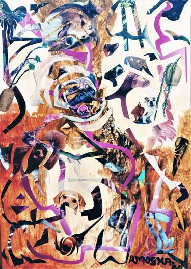 Original Abstract Expressionism Animal Collage by Amogha Venus