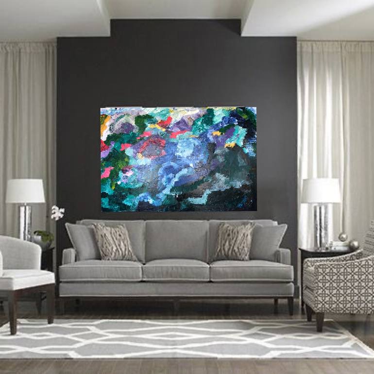 Original Abstract Expressionism Abstract Painting by Oksana Kuzina