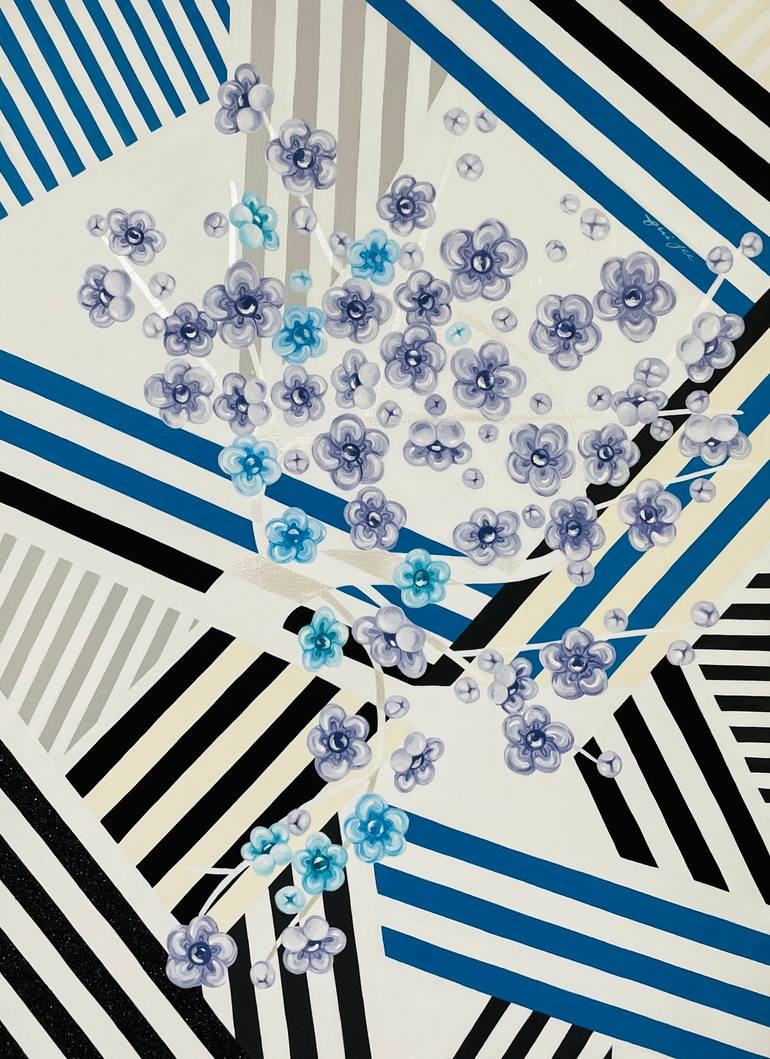 Original Abstract Painting by Jui Lee  Abstract Art on Canvas  Blue Time