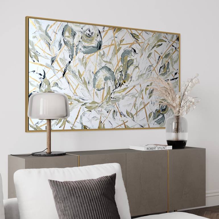 Original Abstract Floral Painting by Tetiana and Victoria Hutsul