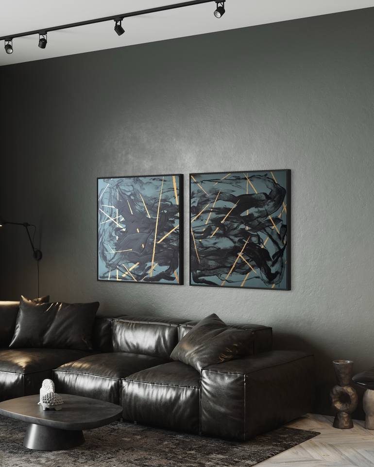 Original Modern Abstract Painting by Tetiana and Victoria Hutsul