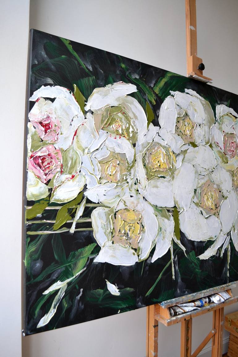 Original Contemporary Floral Painting by Tetiana and Victoria Hutsul