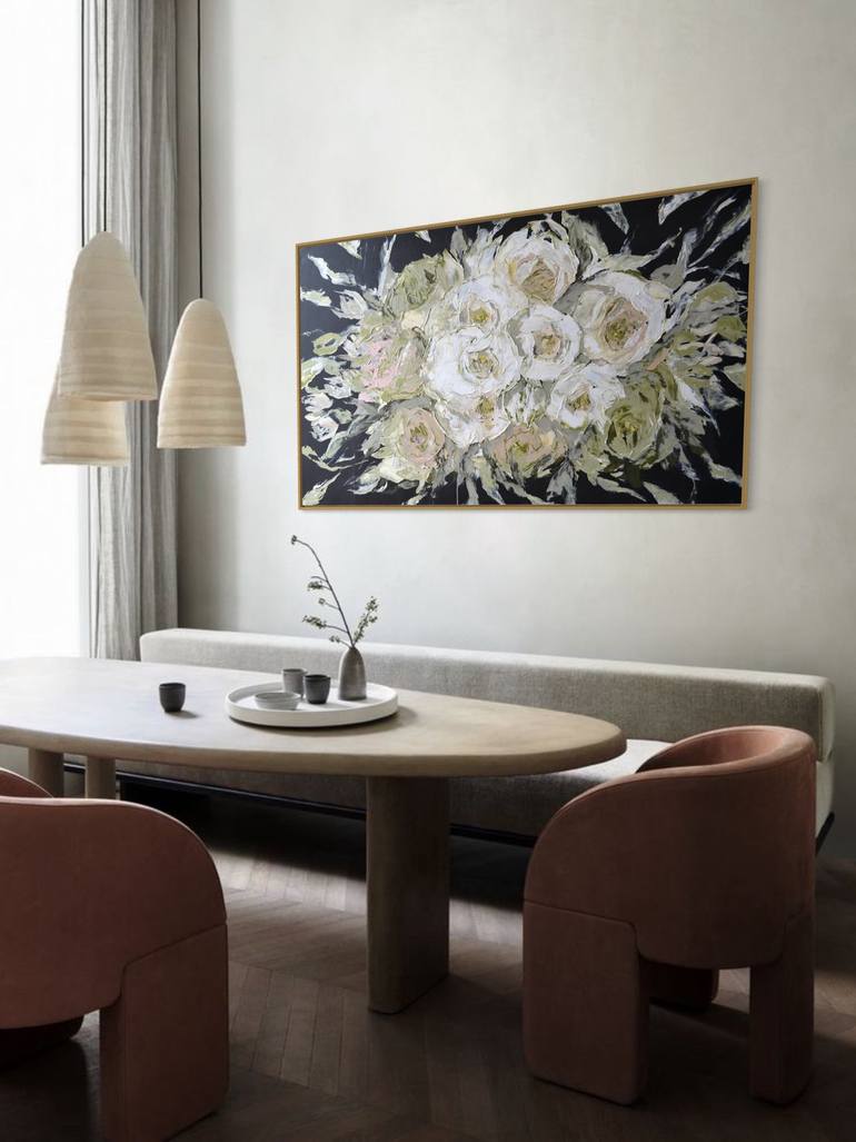 Original Modern Floral Painting by Tetiana and Victoria Hutsul
