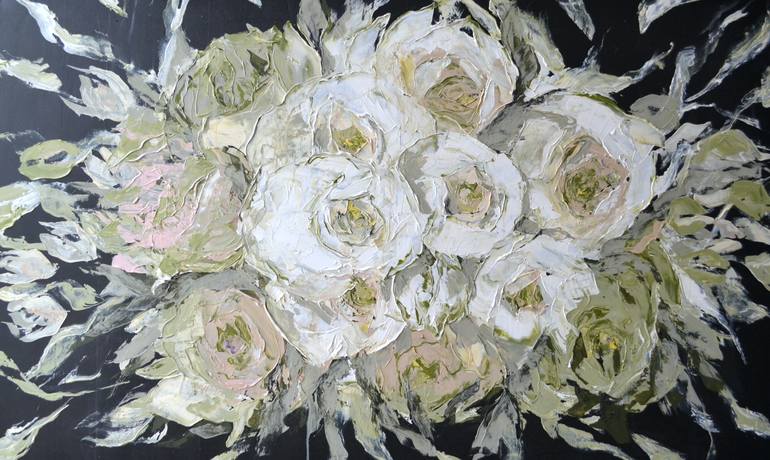 Original Abstract Expressionism Floral Painting by Tetiana And Victoria Hutsul