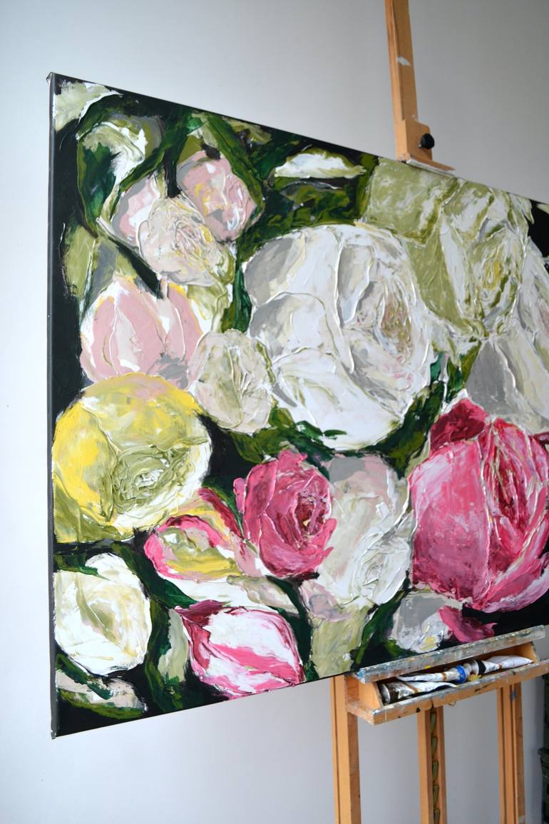 Original Floral Painting by Tetiana and Victoria Hutsul