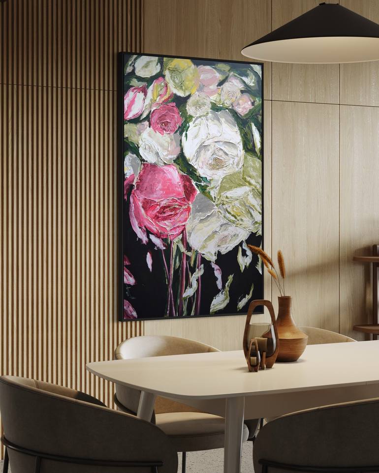 Original Contemporary Floral Painting by Tetiana and Victoria Hutsul