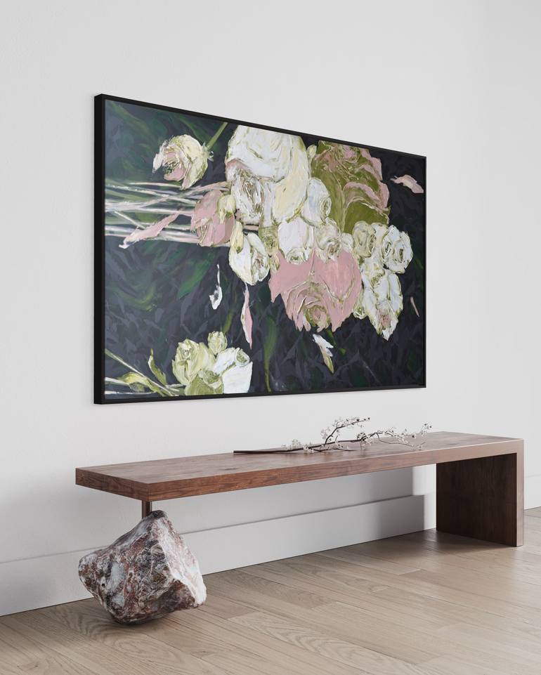 Original Abstract Floral Painting by Tetiana And Victoria Hutsul