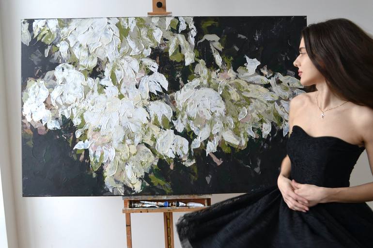 Original Modern Floral Painting by Tetiana and Victoria Hutsul